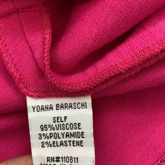 YOANA BARASCHI Bright Pink Mini Dress Cutout Back Size Medium Cocktail Barbie - Picture 7 of 7